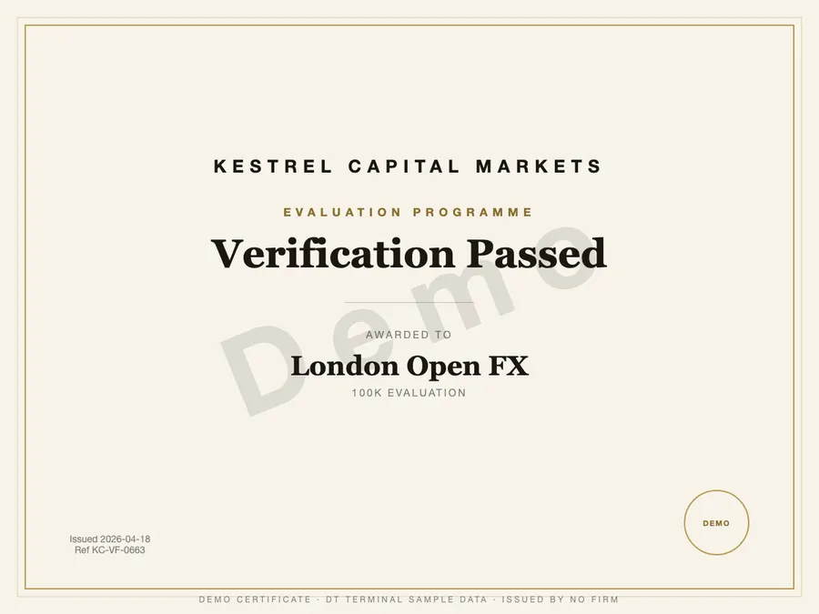 Kestrel Capital Markets · Verification passed